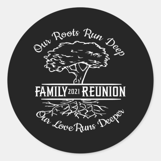 ファミリー懇親会2021ファミリーツリーハートルーツ ラウンドシール (正面)