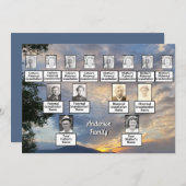 ファミリー懇親会3世代ゴールデンサンセットフォト 招待状 (正面/裏面)