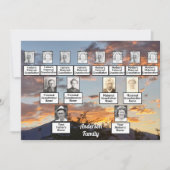 ファミリー懇親会3世代ゴールデンパープルサンセット 招待状 (正面)