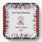 ファミリー懇親会4th 7月スターズフィレクラッカーバンティング ペーパープレート (正面)