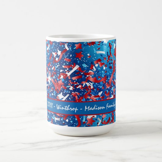 ファミリー懇親会7月の4日お祝いマグカップ コーヒーマグカップ (中央)