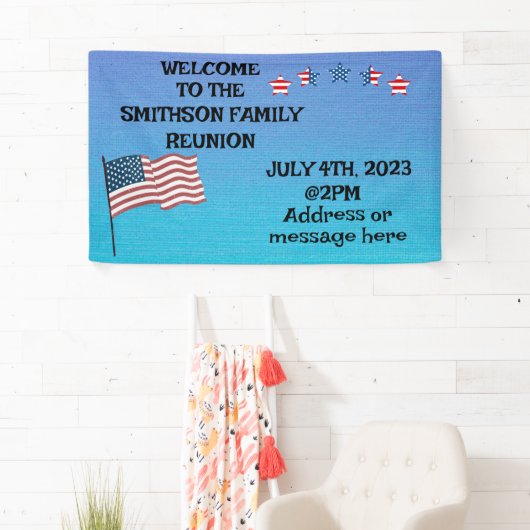 ファミリー懇親会7月4日テーマパーティー 横断幕 (インサイチュ)