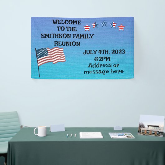 ファミリー懇親会7月4日テーマパーティー 横断幕 (トレードショー)