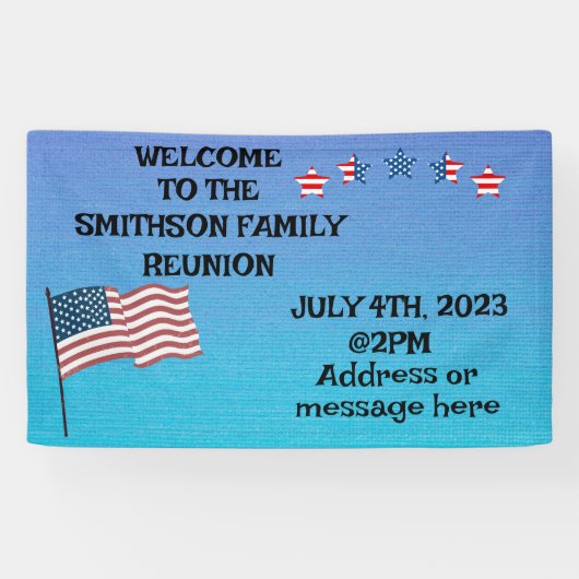 ファミリー懇親会7月4日テーマパーティー 横断幕 (横)