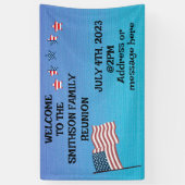 ファミリー懇親会7月4日テーマパーティー 横断幕 (縦)