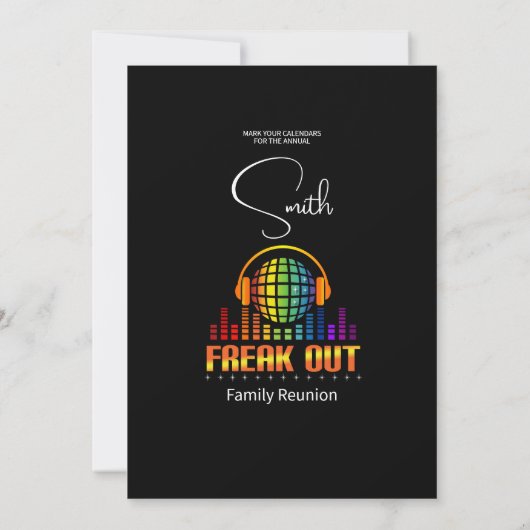 ファミリー懇親会80ズフリークアウト招待状 招待状 (裏面)