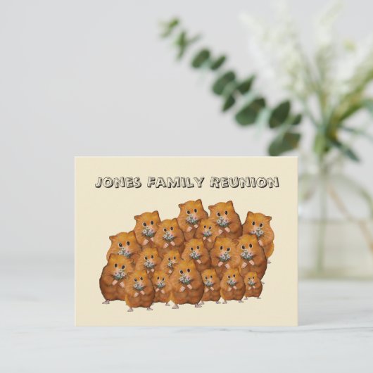 ファミリー懇親会、かわいいハンターの群衆、デイジー ポストカード (スタンド正面)