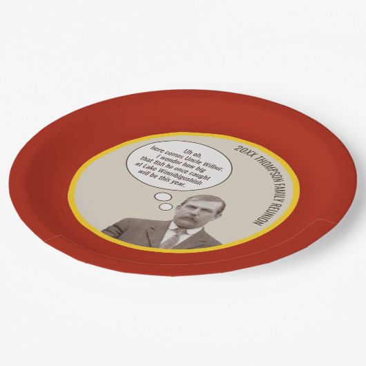 ファミリー懇親会 | カスタムおもしろいヴィンテージ ペーパープレート (アングル)