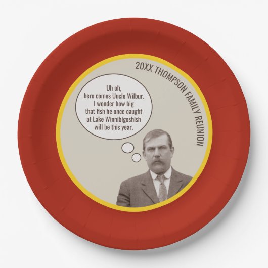 ファミリー懇親会 | カスタムおもしろいヴィンテージ ペーパープレート (正面)