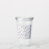 ファミリー懇親会、ボホシックなブルーボンネット、 アクリルタンブラー (正面)