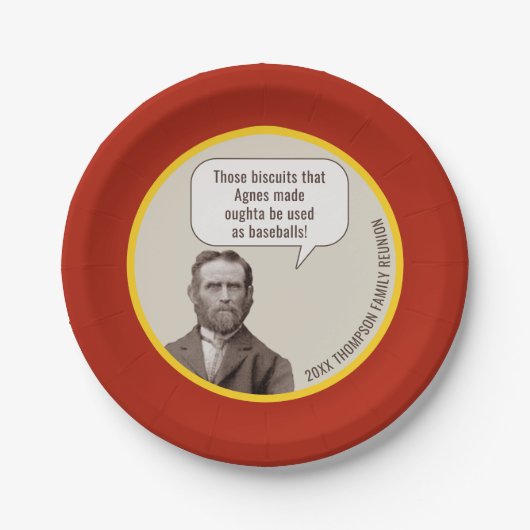 ファミリー懇親会 | 古おもしろいい写真カスタム ペーパープレート (正面)