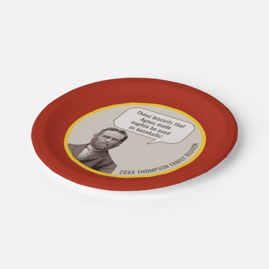 ファミリー懇親会 | 古おもしろいい写真カスタム ペーパープレート (アングル)