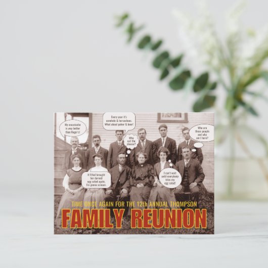 ファミリー懇親会 |古おもしろいい写真 ポストカード (スタンド正面)