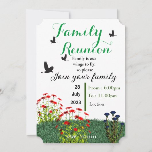 ファミリー懇親会 招待状 (正面)