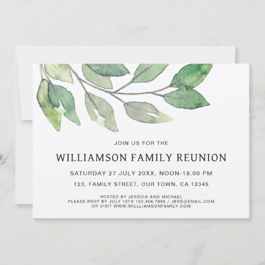 ファミリー懇親会 素朴 招待状 (正面)