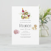 ファミリー懇親会BBQピクニックモノグラム 招待状 (スタンド正面)