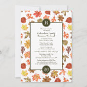 ファミリー懇親会potluck BBQ紅葉モノグラム 招待状 (正面)