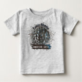 ファミリー懇親会Tシャツの渦巻きグランジ ベビーTシャツ (正面)