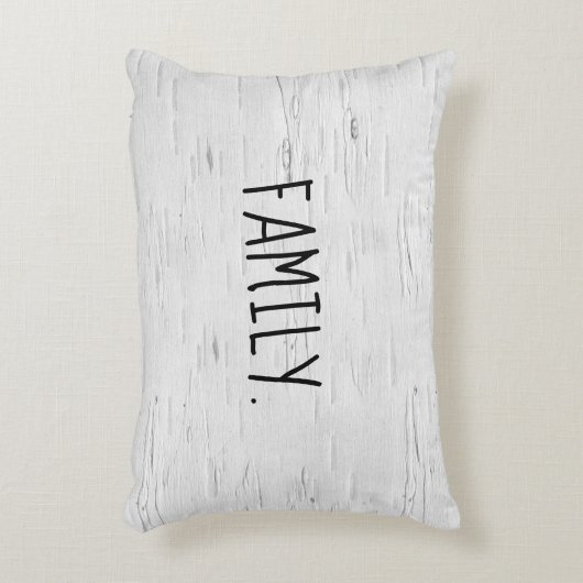 ファミリー文字オン樺の木ツリーアクセントピロー アクセントクッション (正面(垂直))