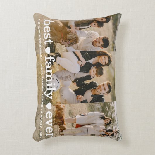 ファミリー文字最高のオーバーレイファミリーフォトコラージュ アクセントクッション (正面(垂直))