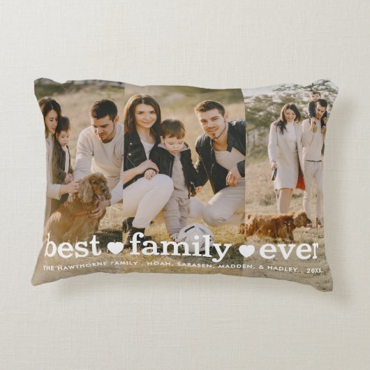 ファミリー文字最高のオーバーレイファミリーフォトコラージュ アクセントクッション (裏面)