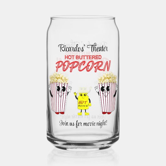 ファミリー映画館おもしろいポップコーンマスコッツ ガラス缶 (裏面)