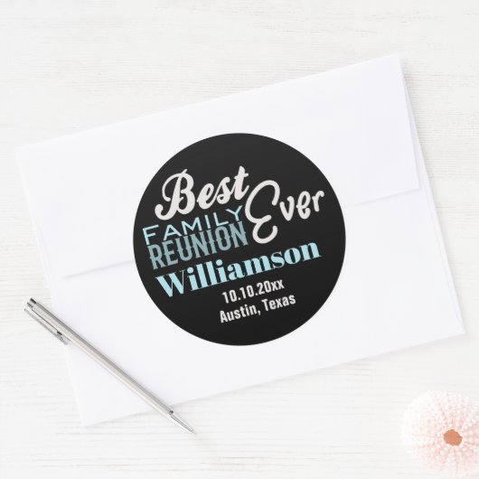 ファミリー最高の懇親会エバーギャザリング ラウンドシール (封筒)