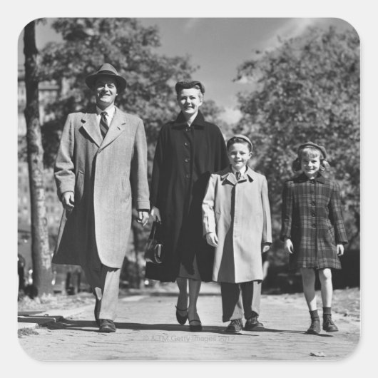 ファミリー歩く スクエアシール (正面)