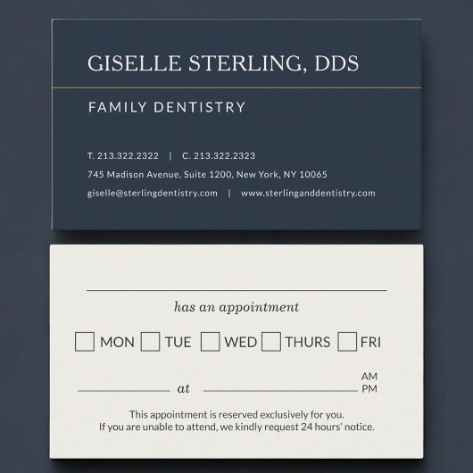 ファミリー歯科医院の予約リマインダー 予約カード
