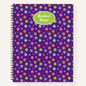 ファミリー水玉模様イラストレーションレシピ本 ノートブック (正面)