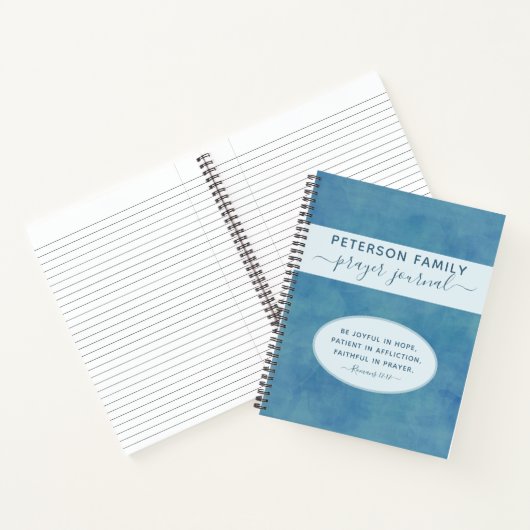 ファミリー祈りの言葉ジャーナパーソナライズされたル青のノートブック ノートブック (内部)