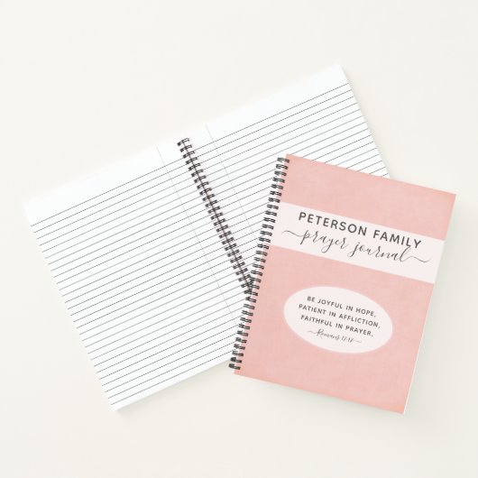 ファミリー祈りの言葉ジャーナルパーソナライズされた赤面ノート ノートブック (内部)