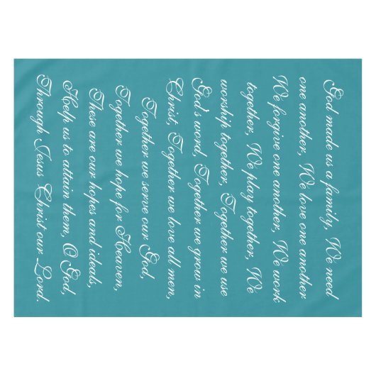 ファミリー祈りの言葉テーブルクロス テーブルクロス (正面(横))