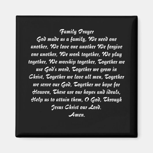 ファミリー祈りの言葉 マグネット (正面)