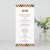 ファミリー秋感謝祭ディナーメニューカード (スタンド正面)