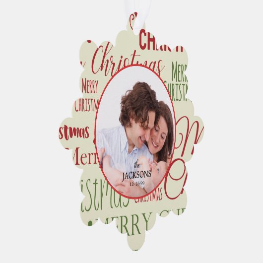 ファミリー紙オーナメントクリスマスカード オーナメントカード (右)