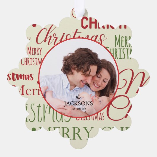 ファミリー紙オーナメントクリスマスカード オーナメントカード (裏面)