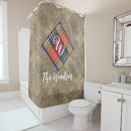 ファミリー素朴イニシャル&ネーム、バモノグラムのラップ シャワーカーテン