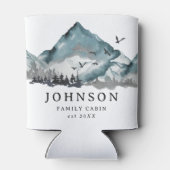 ファミリー素朴キャビンマウンテンパインツリーフォレスト 缶クーラー (裏面)