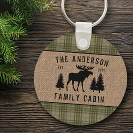 ファミリー素朴キャビンムースパイングリーンプライドK キーホルダー