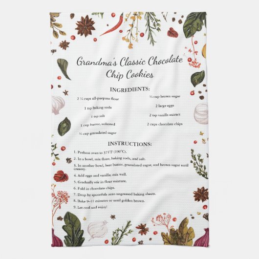 ファミリー素朴レシピキープサクアート キッチンタオル (縦)