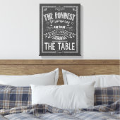 ファミリー素朴引用文白黒ヴィンテージシャルボード キャンバスプリント (インサイチュ (寝室))