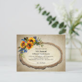 ファミリー素朴懇親会ひまわりツリースライス インビテーションポストカード (スタンド正面)