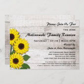 ファミリー素朴懇親会ひまわり招待状 招待状 (正面/裏面)