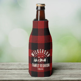 ファミリー素朴懇親会キャビンレイクハウスレッドプレイド ボトルクーラー