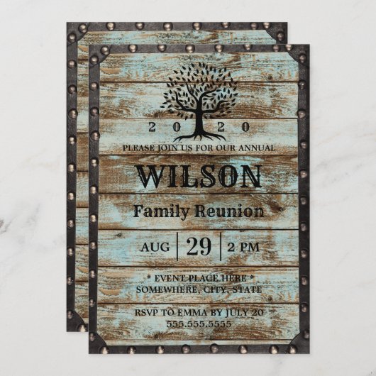 ファミリー素朴懇親会バーンウッドファミリーツリー 招待状 (正面/裏面)