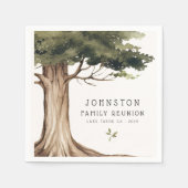 ファミリー素朴懇親会ピクニックヴィンテージツリー スタンダードカクテルナプキン (正面)