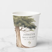 ファミリー素朴懇親会ピクニックヴィンテージツリー 紙コップ (裏面)