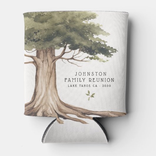 ファミリー素朴懇親会ピクニックヴィンテージツリー 缶クーラー (正面)