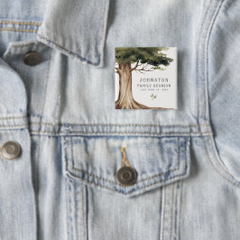 ファミリー素朴懇親会ピクニックヴィンテージツリー 缶バッジ